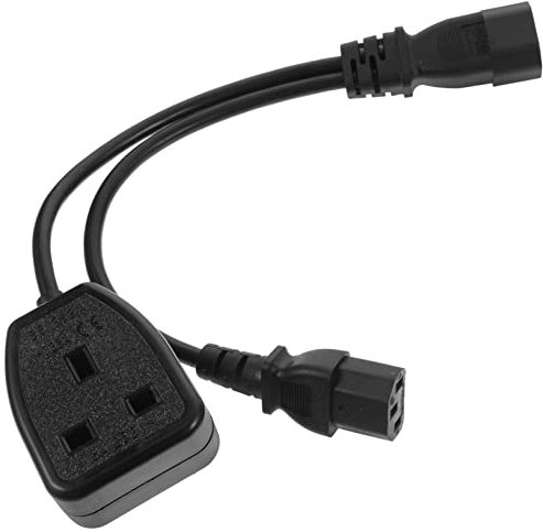 NUOBESTY Cable Adaptador De Alimentación Iec De Cable De Extensión para Ordenador y Monitores Compatible y Sistemas Británicos Negro Metros
