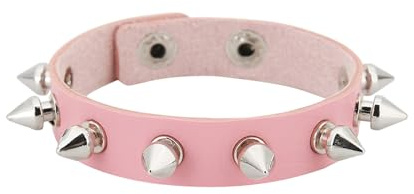 YANCHUN Pulsera punk con tachuelas de cuero para hombre, pulsera gótica ajustable, accesorios góticos, regalos de joyería de Halloween, Cuero, No es una piedra preciosa