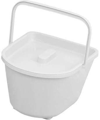 Oshhni Toilettenstuhl-Eimer, Eimer, praktisch, Bettpfanne, Schlafzimmer-Urinal, Nachttopf für ältere Frauen, Senioren, Zuhause, Weiß