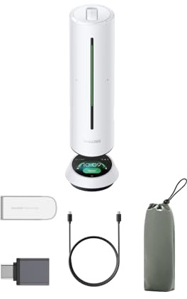 Insta360 Wave Polarweiß - Sprachrekorder, KI-Freisprecheinrichtung | 8 Noise-Cancelling-Beamforming-Mikros, KI-Transkription & -Zusammenfassung, 99 Sprachen, 32 GB, Meeting, Podcast, Livestream
