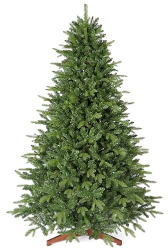 OasisCraft 180cm (6ft) Premium Artificial Christmas Tree - Realistic Xmas Tree with PE & PVC Needles, Dense Branches, Wooden Stand - Ideal for Home, Living Room Christmas Decorations