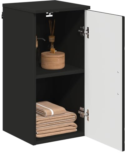 vidaXL Badezimmerschrank Schwarz 30 x 31,5 x 61 cm