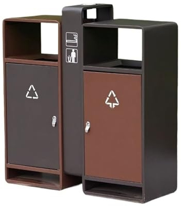 yixinzi-2024 Contenedor de Basura clasificado for Exteriores, con Doble Compartimento Acero Inoxidable, Ideal for Lugares pintorescos Cubos de Basura al Aire Libre