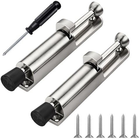 TTYSHIP® 2 Pièces Arrêt de Porte en Métal avec Commande au Pied, Bloque Porte Sol en Alliage de Zinc avec Vis pour les Portes Intérieures et Extérieures