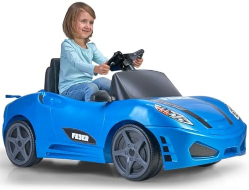 Auto Elettrica per Bambini, Macchina Sportiva Blu, capacità 30 kg, da 3 Anni