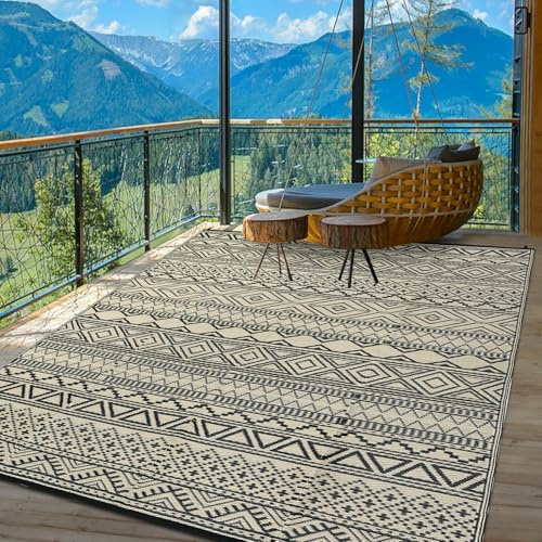 CAROMIO Outdoor Teppich Wetterfest, Wendbarer Balkon Camping Teppich 180x270 cm