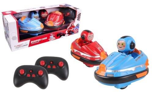 TURBO CHALLENGE - Set med 2 fordon - Stämpelbilar - 092226 - Fjärrstyrd bil - Blå och Röd - Klar att rulla - Plast - Barnleksak - Gåvor - Födelsedag - Från 5 år