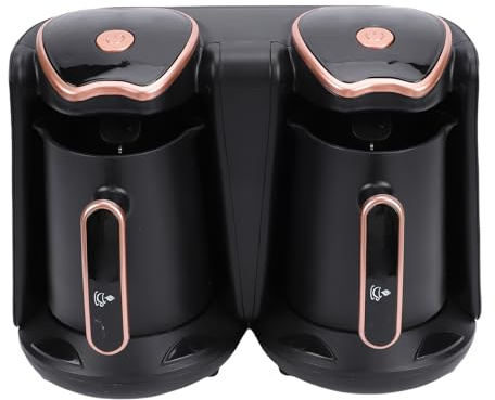 Sxhlseller Machine à café Turque, capacité de 8 Tasses, Cafetière électrique à Double Compartiment avec 2 Tasses, Machine Boissons Chaudes Portable de 1200 W, Brassage Turc pour le