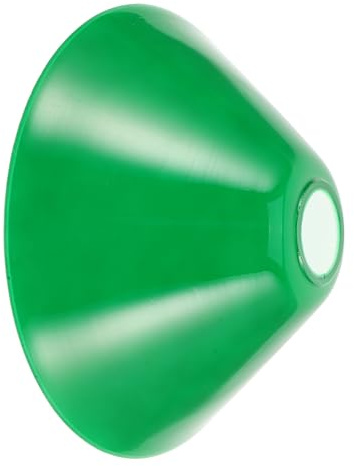 SHINEOFI Paralume in Vetro Conico Vintage Verde E27 Paralume da Tavolo e da Soffitto Resistente al Calore Stile Banchiere per Lampade da Lavoro e Lampade a Sospensione