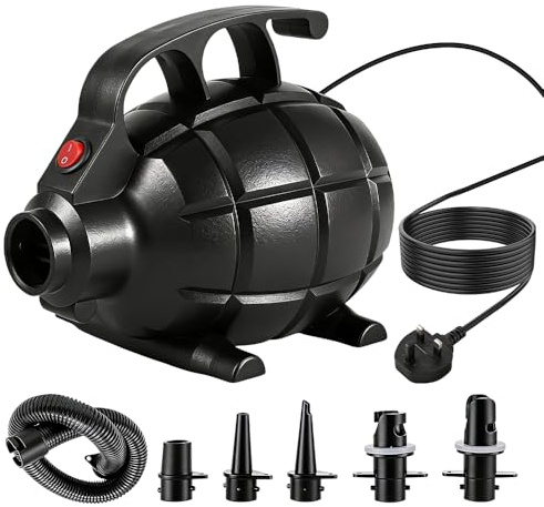 Electric Air Pump, SGZIOO Air Mattress Pump with 5 Nozzles, Air bed Pump Automatic 2 in 1 Inflate or Deflate, 600W High Power Electric Pump for Bed Mattress, Inflatables, Paddling Pool, Beach Toys