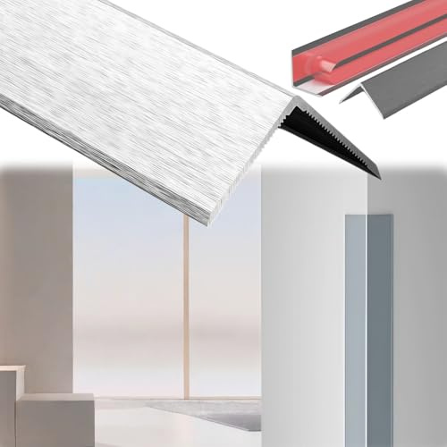 Alu Bodenübergangsstreifen in L-Form,Winkelprofil selbstklebend, 15 x 15 mm, Länge 2,5–15 m, wasser- & feuchtigkeitsbeständig, für Boden, Wand & Kantenschutz (1.25 m Stücke)(I,5m*15mm*15mm)