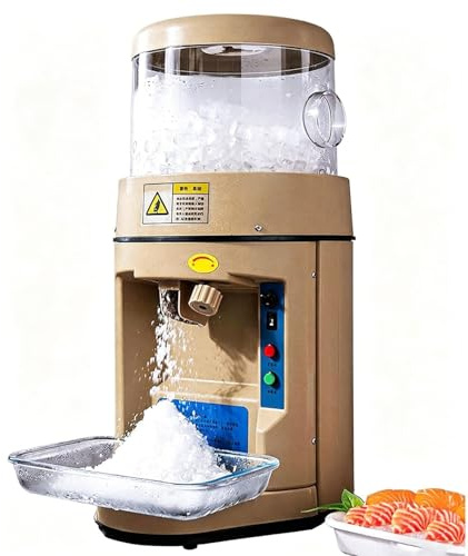 Trituradora De Hielo Comercial, Máquina De Hielo Raspado De 600 W, Gran Capacidad De 12 L, Salida Automática De 480 Kg/h, Espesor Ajustable, Adecuada For Hacer Batidos, Batidos Y Postres