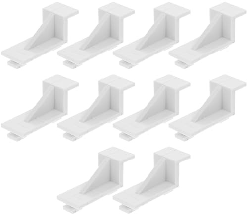 COHEALI 10pcs Plastic Fridge Shelf Clips White Sturdy Replacement Hooks for Refrigerator and Freezer Shelves with Quick Installation and Wear Resistant Design