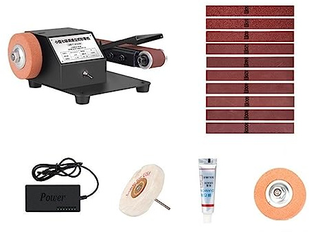 Levigatrice a nastro elettrica multifunzionale for coltelli Affilacoltelli Fai da te Lavorazione del legno Lucidatura for levigatrice,Basse Vibrazioni(250W)