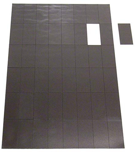 MagFlex® Självhäftande flexibla magnetiska rektanglar för att skapa magnetiska bilder, konstverk, skyltar eller skärmar - 50 mm x 24 mm - 48 per A4-ark svart