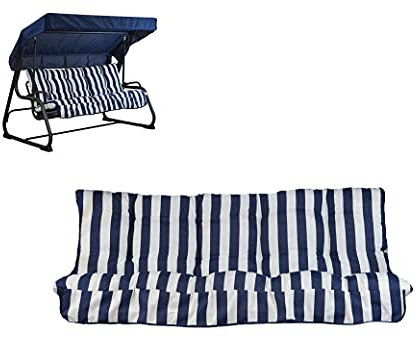 Ersatzbezug komplett mit Dach für 3-Sitzer-Hollywoodschaukel, gestreift, blau (135 cm)