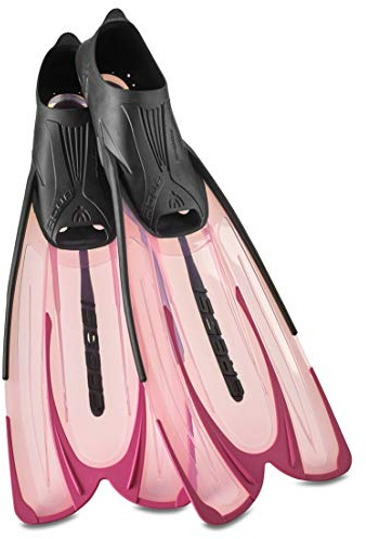 Cressi Adult Snorkeling Fins with Self-Adjustable Comfortable Full Foot Pocket | Perfect for Traveling | Agua: Made in Italy (Pink, US Man 4/5 | US Lady 5/6 | EU 35/36), Model:CA20643