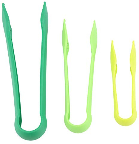 3Pcs Kitchen Tongs, Multifunctional Platic Tong Cooking Tongs Food Clamps Salad Clip Kitchen Baking Cooking Tool - 6/8/ 10inch(Green)