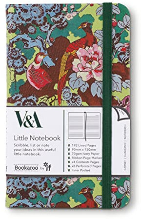 IF V & A Bookaroo Journal A6 Motif faisan Vert Taille unique