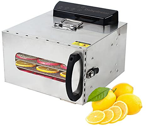 Deshidratador de 6/8/10 pisos, acero inoxidable, deshidratador, verduras, frutas, pantalla LCD con temporizador, puede hornear frutas, pescado, carne, hierbas, carne seca, etc. (6 pisos, 400 W)