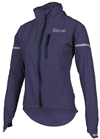 Sikma WOMEN GIRLS CYCLING JACKET LADIES RAIN COAT FEMALE WATERPROOF WATER RESISTANT JACKET RUNNING CASUAL TOP OUTDOOR (Purple, L)