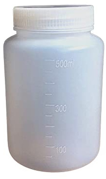 SagaSave 500ml Laborflasche aus Kunststoff für Chemische Reagenzien, Weithals-Probenbehälter zur Versiegelung von Flüssigkeiten