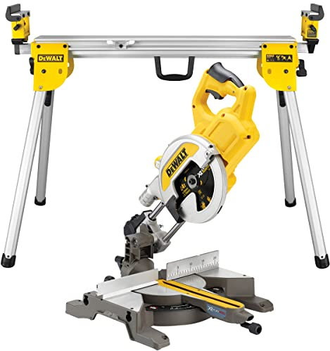 DeWalt DWS777-GB 216mm XPS Sliding Compound Mitre Saw 240V with Leg Stand