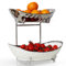 Acliys Obstschale 2 Etagen Keramik Obstkorb für Küche Porzellan Küche Schalen für Obst und Gemüse Aufbewahrung Snack Nüsse Dessert Kuchen Tablett Tellerregal für Party Hochzeit