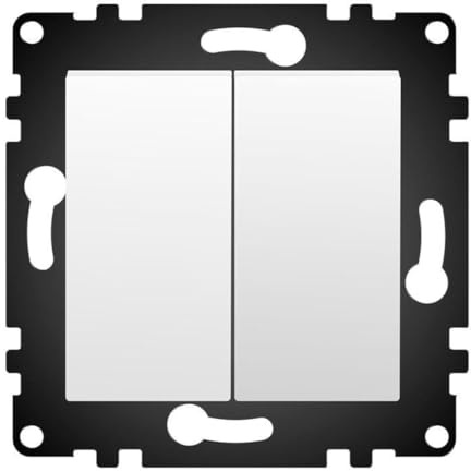 WESA - Interruptor Doble de Pared Simple Estándar, Fácil instalación con Opción a Distintos Diseños, No incluye marco, PJ-02-W