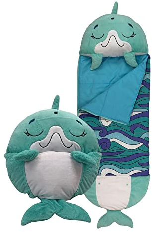 Happy Nappers Kinder-Schlafsack – Plüschtier, bequemer Schlafsack und Flauschiges Kissen in einem