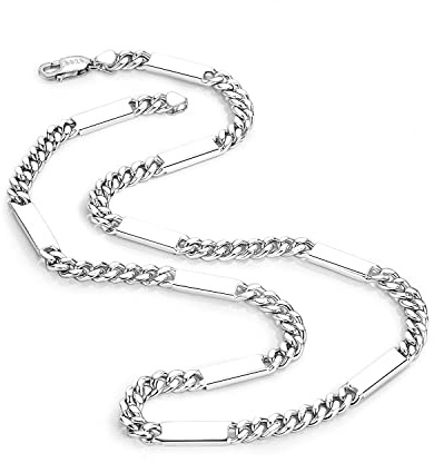Dankadi Catena cubana maglia 6 mm in 925 argento per uomo donna 16 -30 collana cubana a maglie massicce Miami lunghezza 41-76 cm gioielli regalo per festa, 22 inch, Argento sterling
