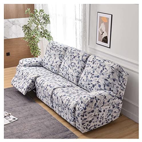 Stretchhusse für Relaxsessel Sesselbezug, 4/6/8-Teilig Sesselschoner Sesselauflage Relax mit Armlehnen Beige/Blau Sessel Überwurf Bezug Hochlehner Relaxsessel Mit Elastischem Boden ( Color : #17 , Siz