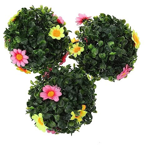 Veemoon 3pcs Artificial Grass Balls Plant Balls Decor Wedding Decor for Home Office Garden