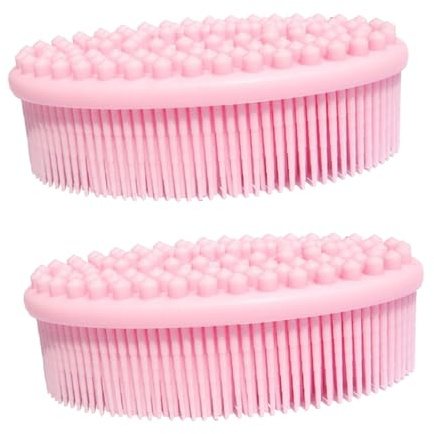 FOMIYES 2stücke Silikon-duschbürste Mit Massagefunktion Schnelltrocknend Und Hygienisch Für Bad Und Reise Rosa