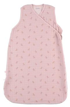 NOUKIE'S - Gigoteuse bébé Eté - 100 cm - 6 à 24 Mois - Légère, Pratique, Ajustable - Grenouillère Mixte TOG < 1.0-100% Mousseline de Coton bio - Rose- Sac de couchage Libellules