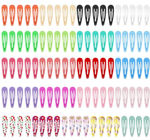 Lectorias 100 Stück 5cm Haarspangen Mädchen, Haarklammern Kinder aus Metall, Haarclips Keine Slip Haarspange in Bonbonfarbe für Geburtstagsfeier Geschenk und Mädchen Damen Haar Mehrere Farben