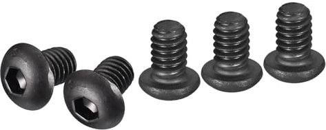 DTGN Tornillo de Cabeza Redonda con Hexágono Interior de 1/4-20x3/8 25Pcs Acero al Carbono con Recubrimiento de Óxido Negro Rosca Completa Unc de Sujeción de Accionamiento