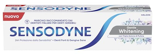 Sensodyne Gentle Whitening tandkräm för känsliga tänder, bidrar till starka tänder och friskt tandkött, 75 ml