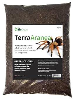 The Bio Dude Terra Aranea Bioactive Substrate for Tarantula, Scorpion, Spider, Isopod Habitat 18 quarts for terrariums, vivariums or Clean up Crew culturing.