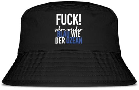 Prozente Momente Schon Wieder Blau wie der Ozean Fischerhut | Anglerhut | Sonnenhut | Sommer | Party | Lustige Sprüche | OneSize | Malle | Urlaub | Schwarz
