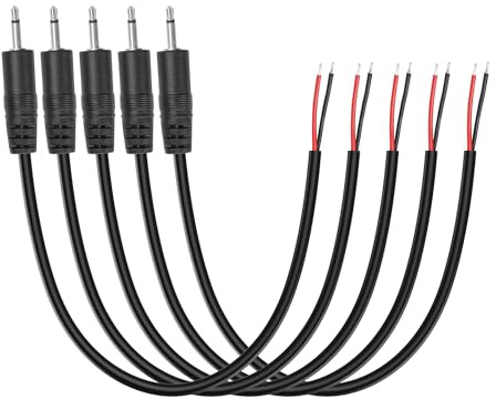 YAODHAOD Ersatz 3.5mm 2.5mm TS auf Bare Wire Monokanal Audio Kabel，Stecker Pigtail Open End Audio Kabel für Kopfhörer Mikrofon Kabel Reparatur 30CM (2.5mm TS Stecker 2 Pole)