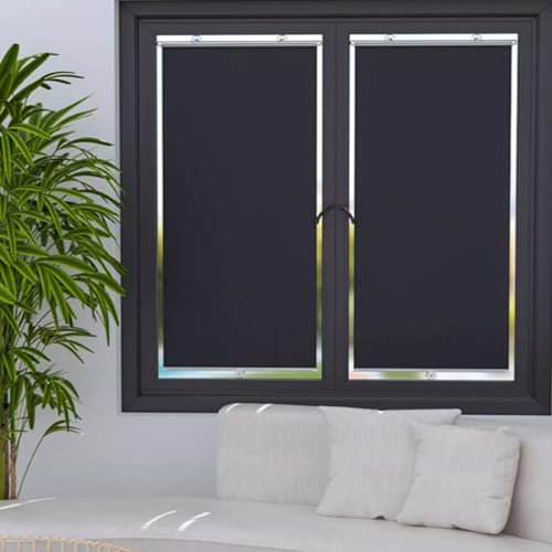 Sonnenschutz Rollo mit saugnäpfen Isolations Verdunkelungsrollos Verdunklungsrollo Ohne Bohren Temporäre Jalousien UV-Schutz Fensterrollo Schwarz für Auto, Zuhause,Sonnenschutzrollos