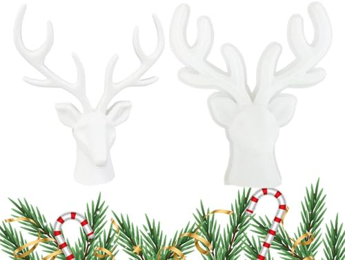 Fruusv Stampo in resina di cervo, stampo in silicone di cervo | Stampo per decorazione torta con testa di cervo di Natale - Stampo per decorazione torta a forma di testa di cervo, stampo in resina