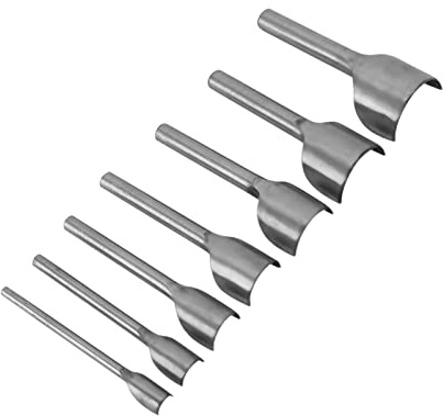 7 Stück Leder Halbrunde Punch, Leder Handwerks Halbkreis Locher Halbrund Stanzeisen Leder Werkzeug Set für Geldbörse, Kartenetui, Gürtel, Taschengurt