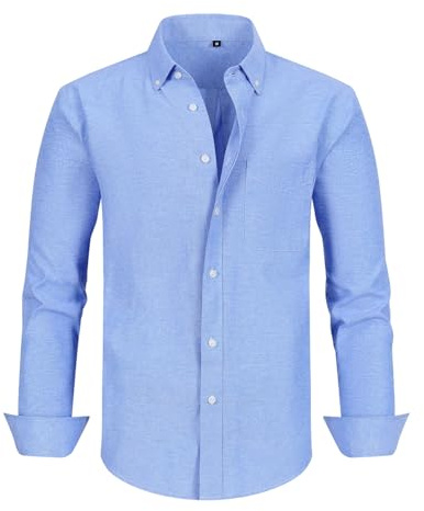 Casey Kevin Camisa Hombre Manga Larga | Camisas Hombre Cuello Abotonado | Oxford | 60% algodón/40% poliéster