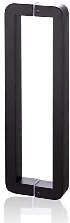 AEGCAOJH Quadratischer Glastür-Stoßgriff für Innen- und Außentüren, einfache Installation, schwarz, 55 7/8 x 55, zweiseitiger Schwingtürgriff für Scheunentore, Glas-Duschtür-Stoßgriff