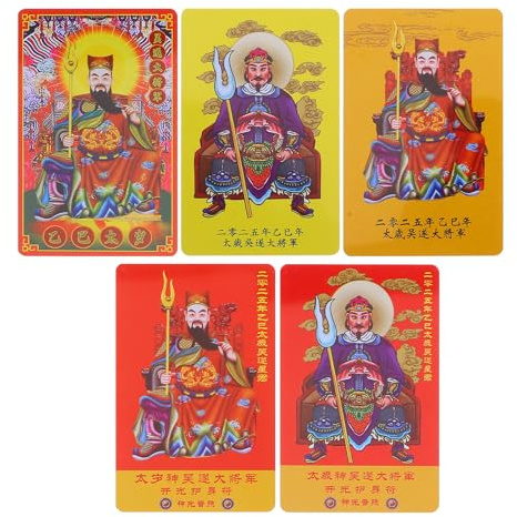 IMIKEYA 5stücke Tai Sui Amulettkarte Jahr Der Schlange Feng Shui Reichtumskarte Für Glück Und Schutz Chinesische Neujahrskarte Glücksbringer Für Persönliche Sammlung