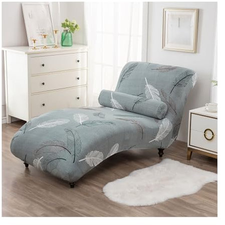 Mswborml Bedruckte Relaxliege Schonbezug mit Elastischem Boden, Stretch Chaiselongue Schonbezüge Ohne Armlehnen, rutschfest Liegesessel Bezug Waschbar Relaxsessel Liegestuhl Sofabezug Schonbezug,A