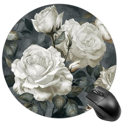 Gray and Beige Style Round Mousepad for Desk Small Travel Mouse Pad with Non-Slip Rubber Base Waterproof Gaming Mousemat Cute Computer Mouse Mat for Wireless Computers Laptop Office Home 20 * 20cm
