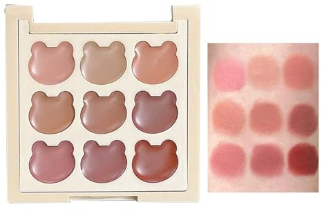 Jubepk Läpppalett, läppmakeup i 9 nyanser för kvinnor - bärbar kosmetika för resor, universitet, dejting och sociala evenemang